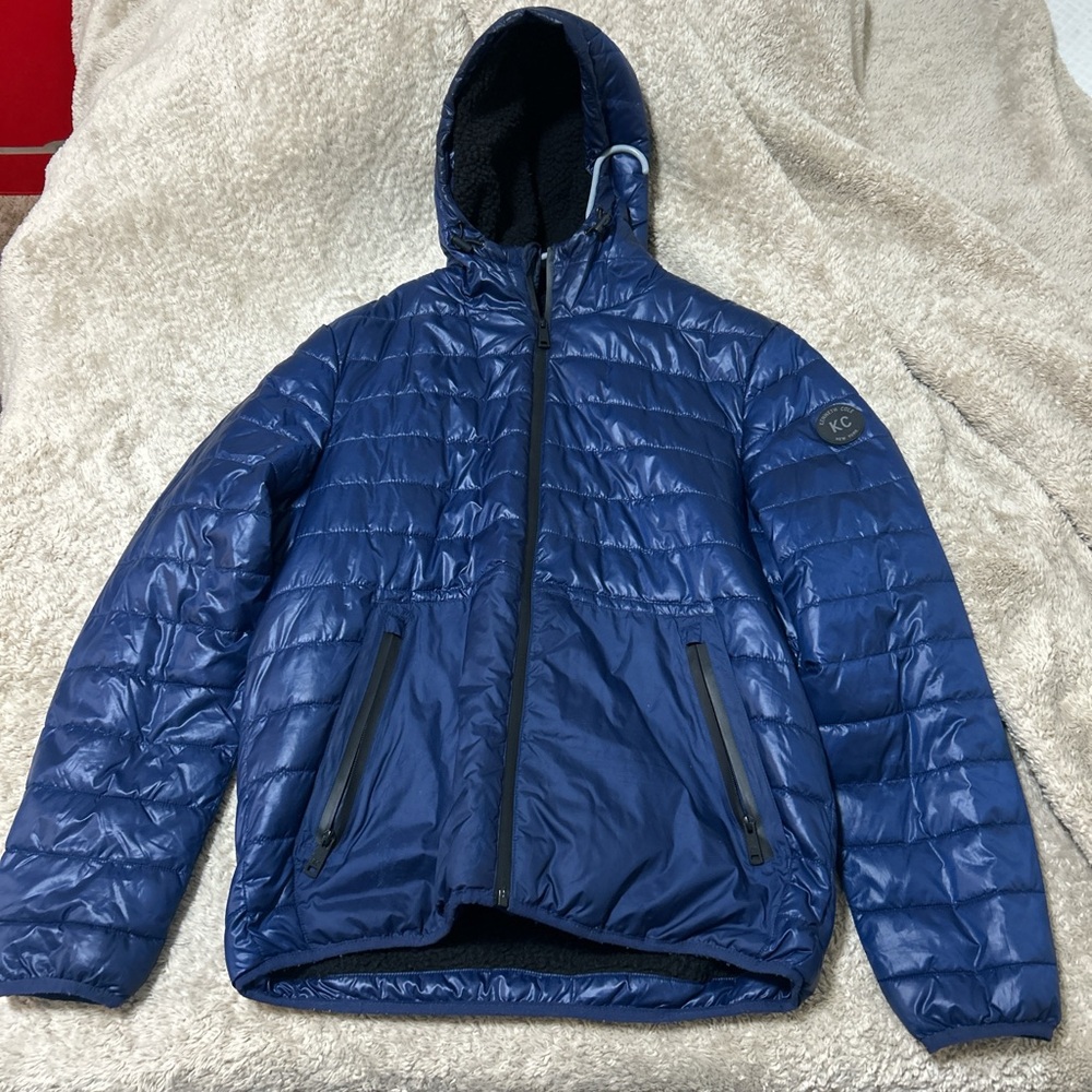 Kenneth Cole New York Blue Quilted Puffer Jacket